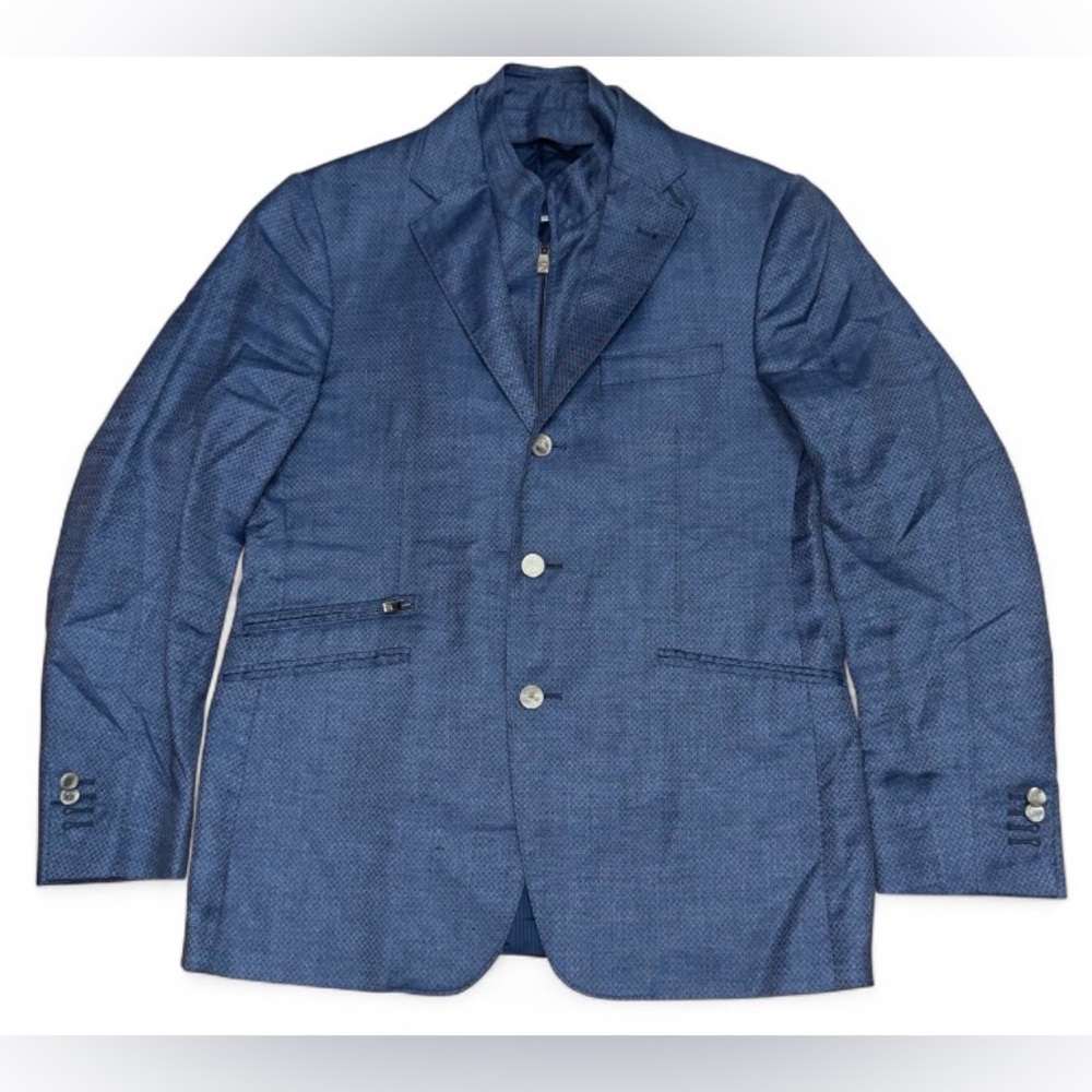 Corneliani Textured Navy‎ Blazer Milestones Identity Jacket 50R